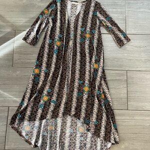 Aztec and snake print  Patterned Women's Cardigan Duster